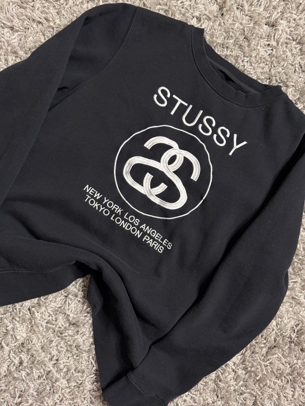 Stussy Black Crewneck